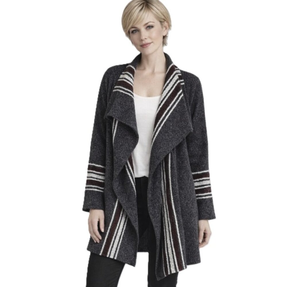 Eddie Bauer Long Sleeve Open Front Draped Cardigan